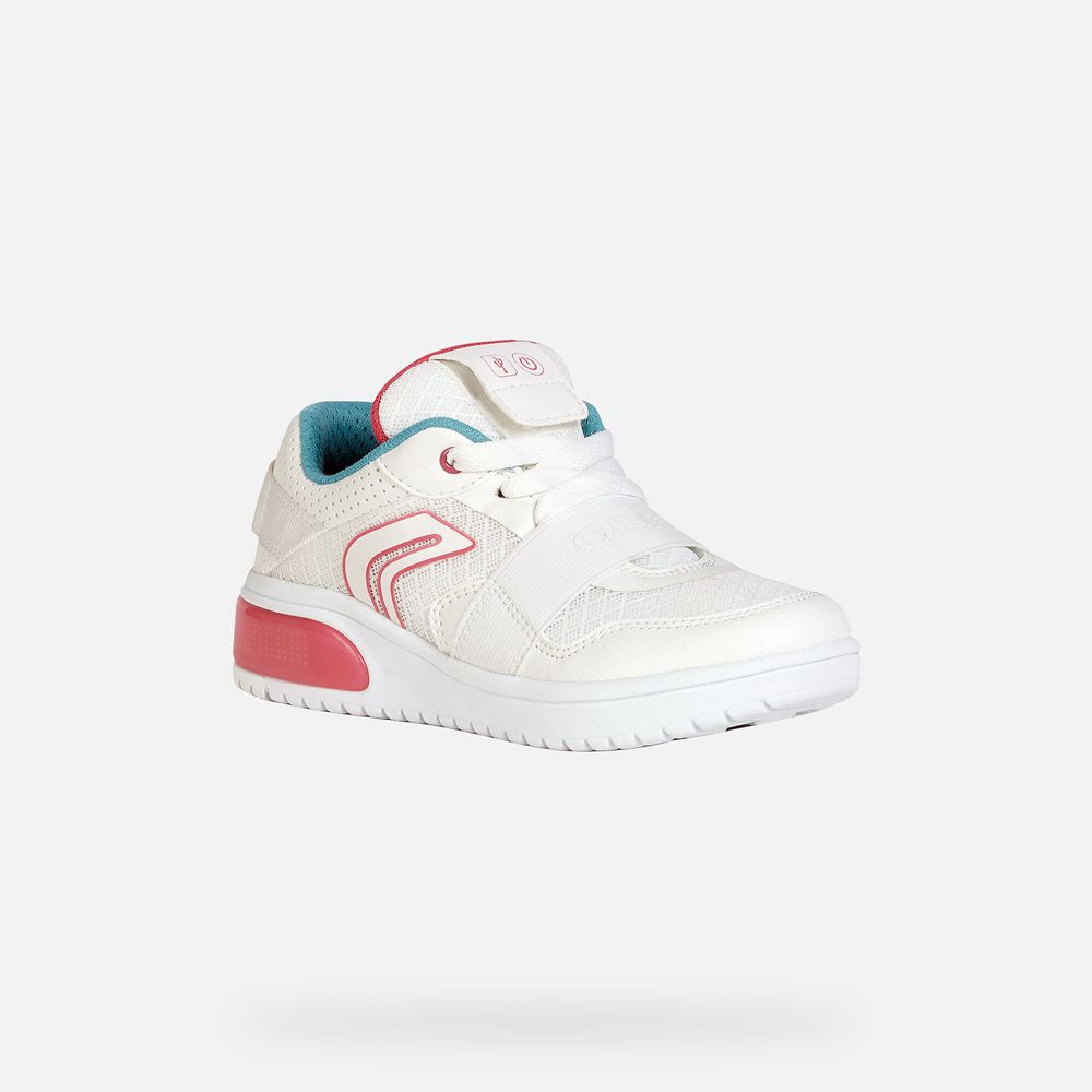 Geox Kiz Çocuk Spor Ayakkabı Beyaz/Pembe - Xled - RYF-291580